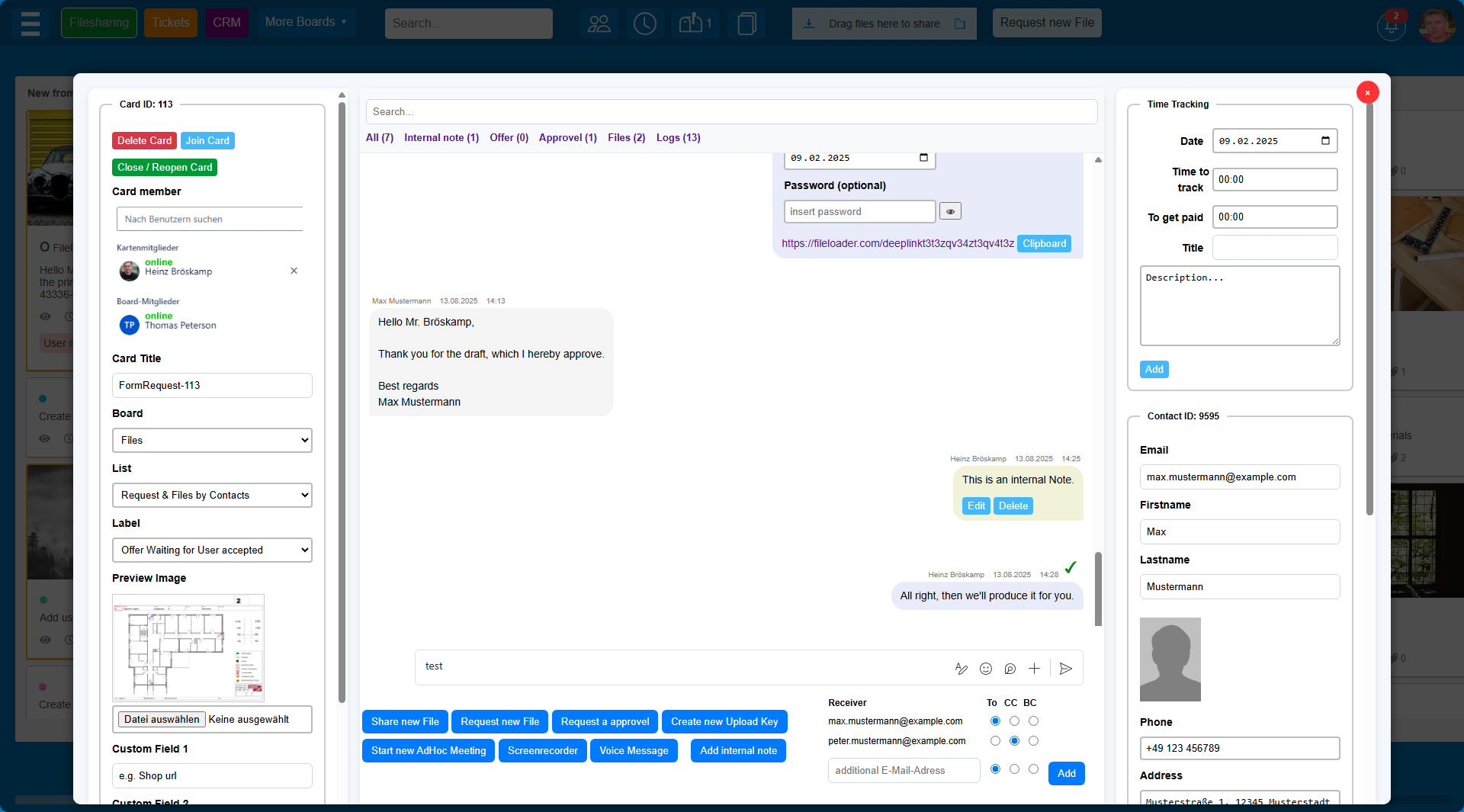 Kanban Board Chat Screenshot